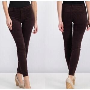 KUT From The Kloth Krissy Velvet Trouser Skinny Leg Pants Size 8 Plum Purple